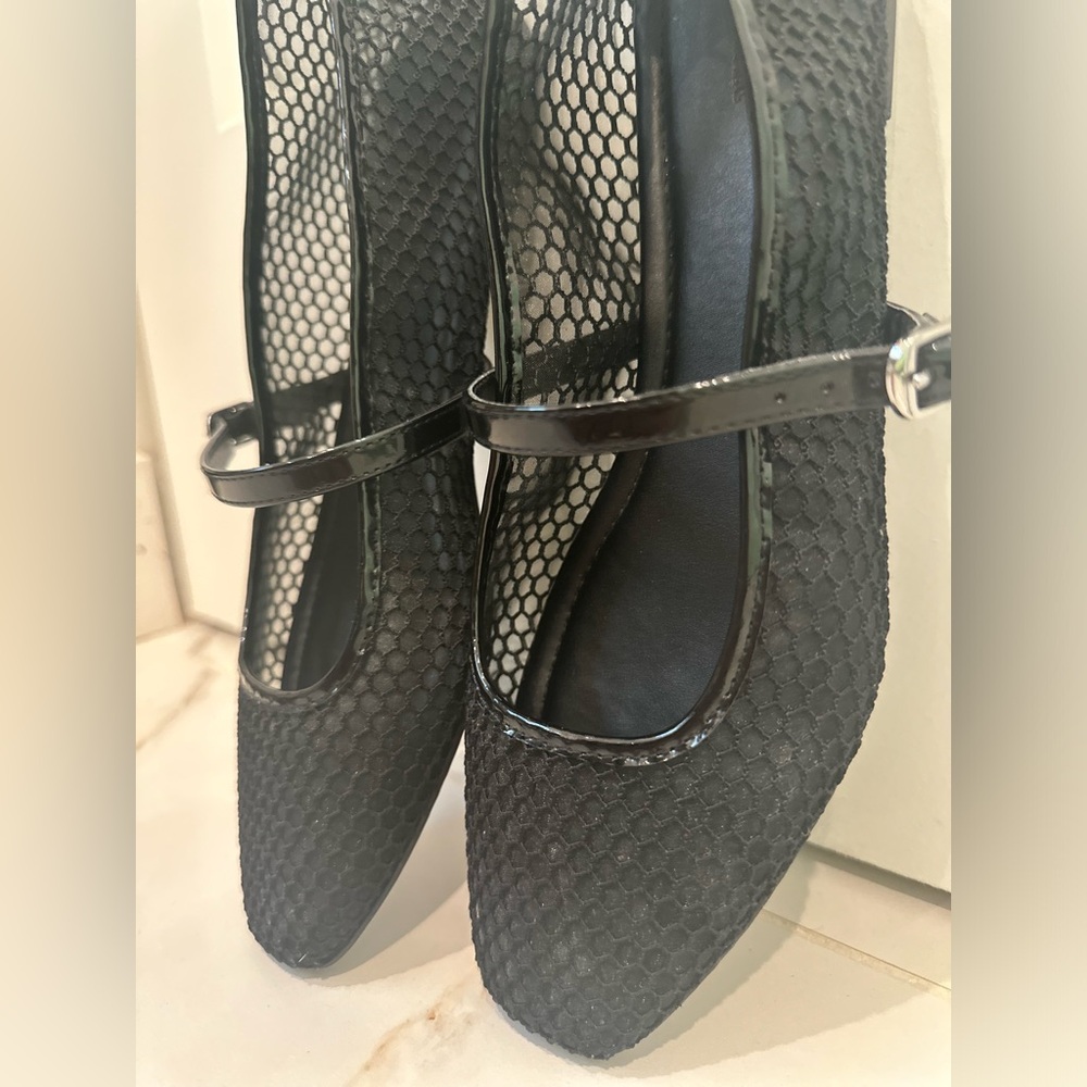 Open Edit Desi Mary Jane Mesh Flats- Size 11